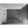 Mexen Kioto Walk-in Shower Wall 140 x 200 cm, White Wave 8 mm, Gold - 800-140-101-50-97