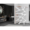 Mexen Kioto Walk-in Shower Wall 130 x 200 cm, White Wave 8 mm, Rose Gold - 800-130-101-60-97