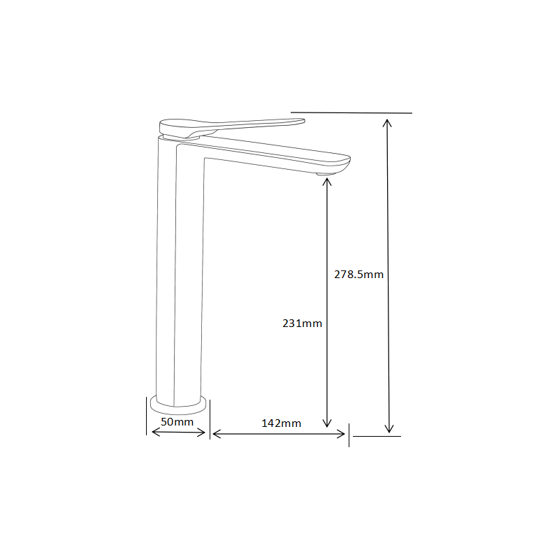 Mexen Largo tall washbasin faucet, chrome - 73710-00