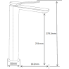 Mexen Largo tall washbasin faucet, chrome - 73710-00