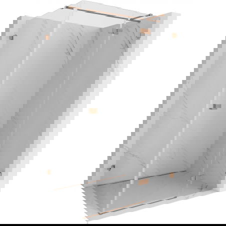 Mexen Lunar T 130 x 100 cm Right Hinged Shower Enclosure, Transparent, Brushed Copper - 834T-130-100-65-00-P