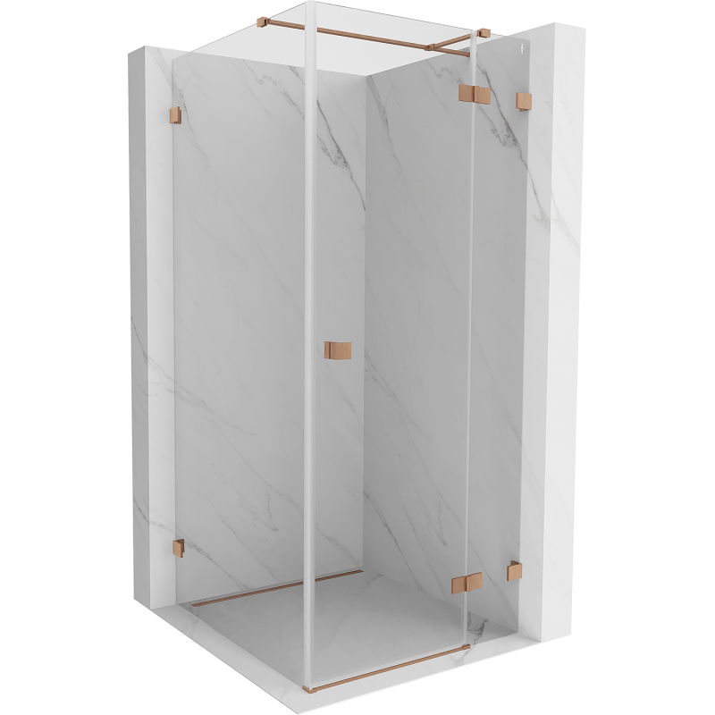 Mexen Lunar T right hinged shower cabin 120 x 120 cm, transparent, brushed copper - 834T-120-120-65-00-P
