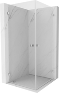 Mexen Lunar-B Duo 80 x 80 cm Hinged Shower Enclosure, Transparent, Chrome - 832-080L-080P-01-00