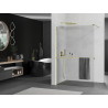 Mexen Kioto+ walk-in shower wall with shelf 80 x 200 cm, transparent, gold - 800-080-121-50-00