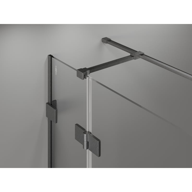 Mexen Lunar T right-side hinged shower cabin 120 x 80 cm, transparent, brushed gun gray - 834T-120-080-66-00-P