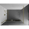Mexen Kioto+ shower wall with shelf Walk-in 130 x 200 cm, transparent, gold - 800-130-121-50-00
