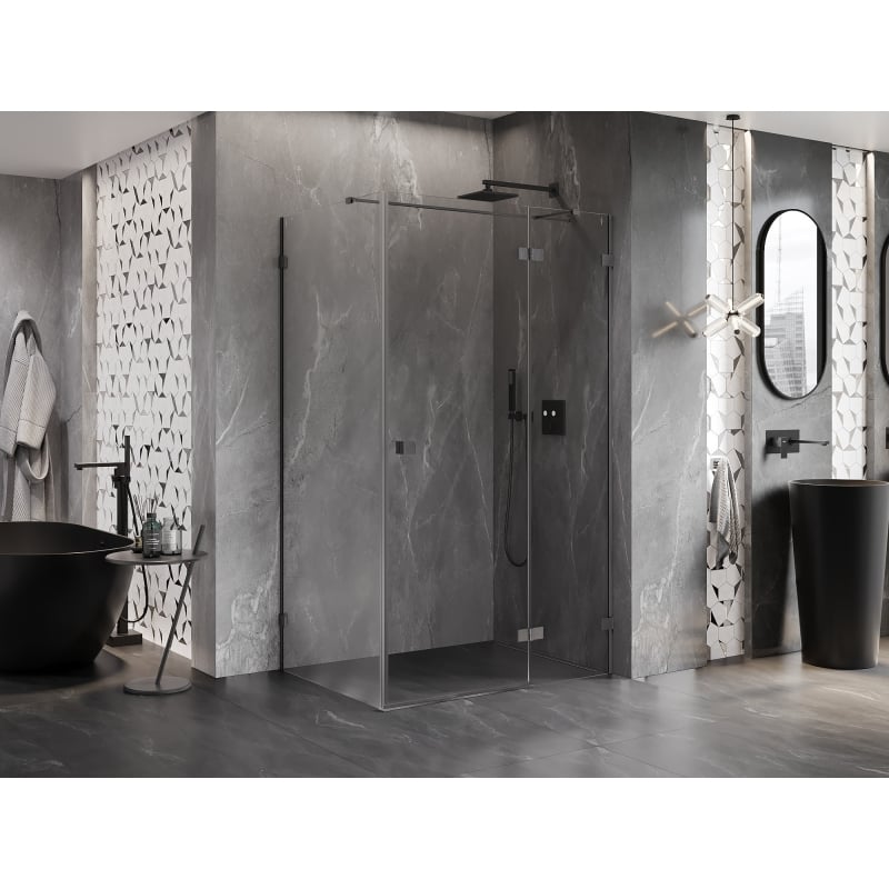 Mexen Lunar T right-hinged shower cabin 115 x 90 cm, transparent, brushed gun gray - 834T-115-090-66-00-P