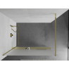 Mexen Kioto+ shower wall with shelf Walk-in 80 x 200 cm, frost, gold - 800-080-121-50-30