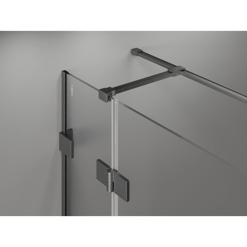 Mexen Lunar T right-hinged shower enclosure 130 x 100 cm, transparent, brushed gun gray - 834T-130-100-66-00-P