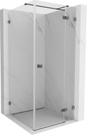Mexen Lunar T right folding shower cabin 110 x 110 cm, transparent, brushed gun gray - 834T-110-110-66-00-P