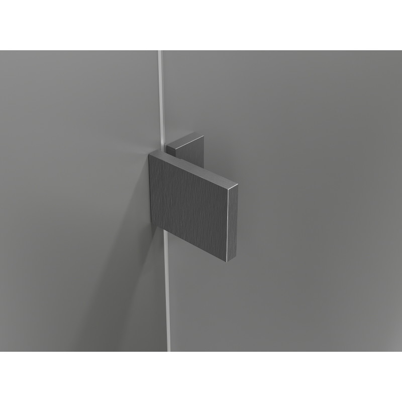 Mexen Lunar T right folding shower cabin 110 x 110 cm, transparent, brushed gun gray - 834T-110-110-66-00-P