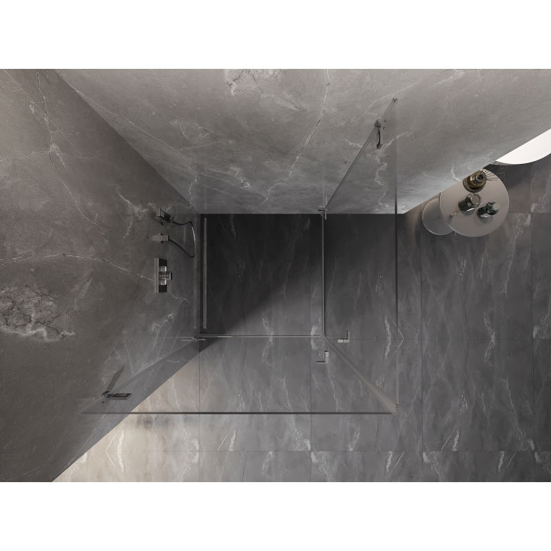 Mexen Lunar-B Duo hinged shower cabin 95 x 95 cm, transparent, chrome - 832-095L-095P-01-00
