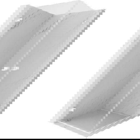 Mexen Lunar-B Duo 70 x 70 cm Hinged Shower Cabin, Clear, White - 832-070L-070P-20-00