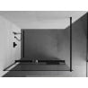 Mexen Kioto+ shower screen with a shelf and rail 100 x 200 cm, Transparent 8 mm, Black - 800-100-121-70-00