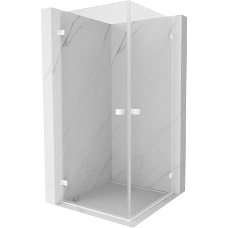 Mexen Lunar-B Duo pivot shower enclosure 80 x 80 cm, transparent, white - 832-080L-080P-20-00