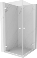 Mexen Lunar-B Duo hinged shower cabin 100 x 100 cm, transparent, white - 832-100L-100P-20-00