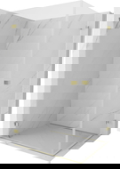 Mexen Lunar-B Duo 90 x 70 cm Hinged Shower Enclosure, Transparent, Gold - 832-090L-070P-50-00