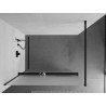 Mexen Kioto+ shower wall with shelf Walk-in 100 x 200 cm, frost, black - 800-100-121-70-30
