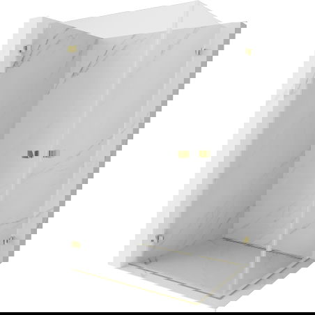 Mexen Lunar-B Duo Hinged Shower Enclosure 80 x 75 cm, Transparent, Gold - 832-080L-075P-50-00