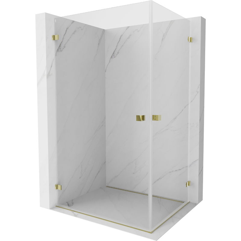 Mexen Lunar-B Duo hinged shower enclosure 90 x 75 cm, transparent, gold - 832-090L-075P-50-00