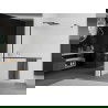Mexen Kioto+ shower screen with a shelf and rail 120 x 200 cm, Frosted 8 mm, Black - 800-120-121-70-30