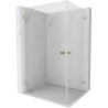 Mexen Lunar-B Duo 100 x 80 cm Hinged Shower Enclosure, Transparent, Gold - 832-100L-080P-50-00