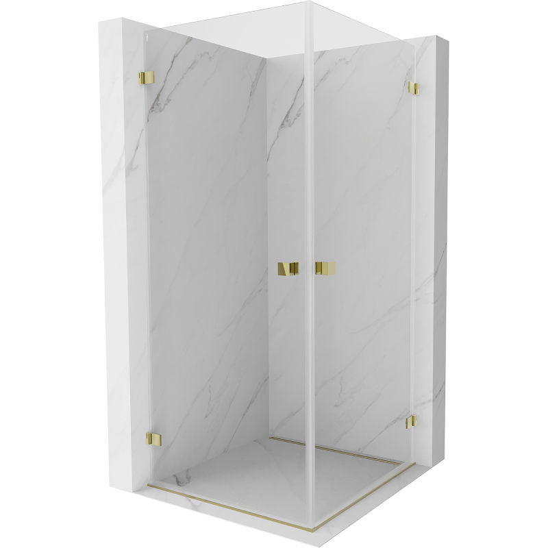 Mexen Lunar-B Duo Shower Enclosure Swing 100 x 100 cm, Transparent, Gold - 832-100L-100P-50-00