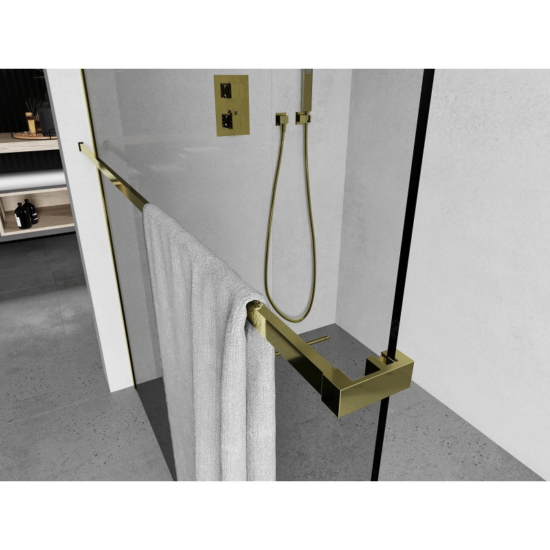Mexen Uni-R towel rail for shower enclosure, gold - 800-06-50
