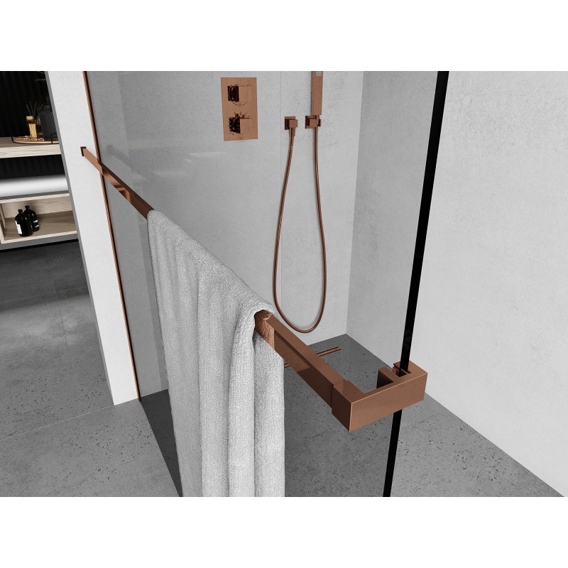 Mexen Uni-R towel rail for shower screen, rose gold - 800-06-60