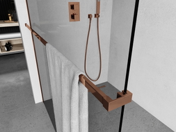 Mexen Uni-R towel rail for shower screen, rose gold - 800-06-60