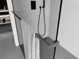 Mexen Uni-R towel rail for shower enclosure, brushed gun gray - 800-06-66