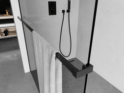 Mexen Uni-R towel rail for shower screen, black - 800-06-70