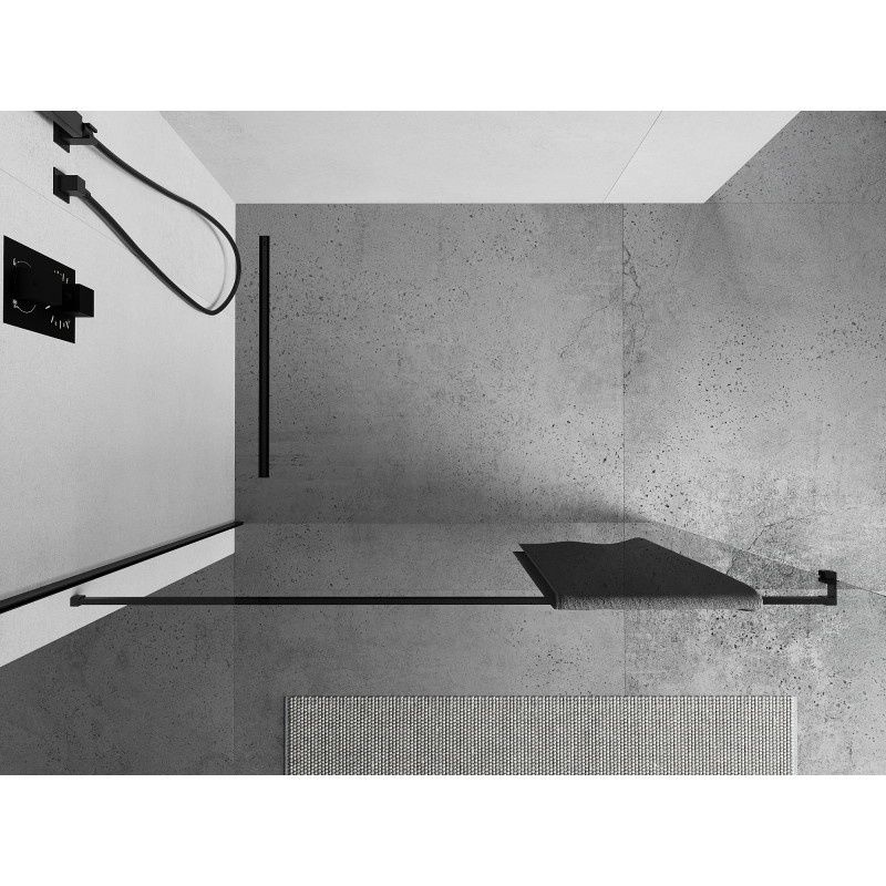 Mexen Uni-R towel rail for shower screen, black - 800-06-70