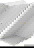 Mexen Lunar-B Duo pivot shower cabin 85 x 70 cm, transparent, brushed gold - 832-085L-070P-55-00