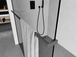 Mexen Uni-R towel rail for shower screen, gun metal - 800-06-95