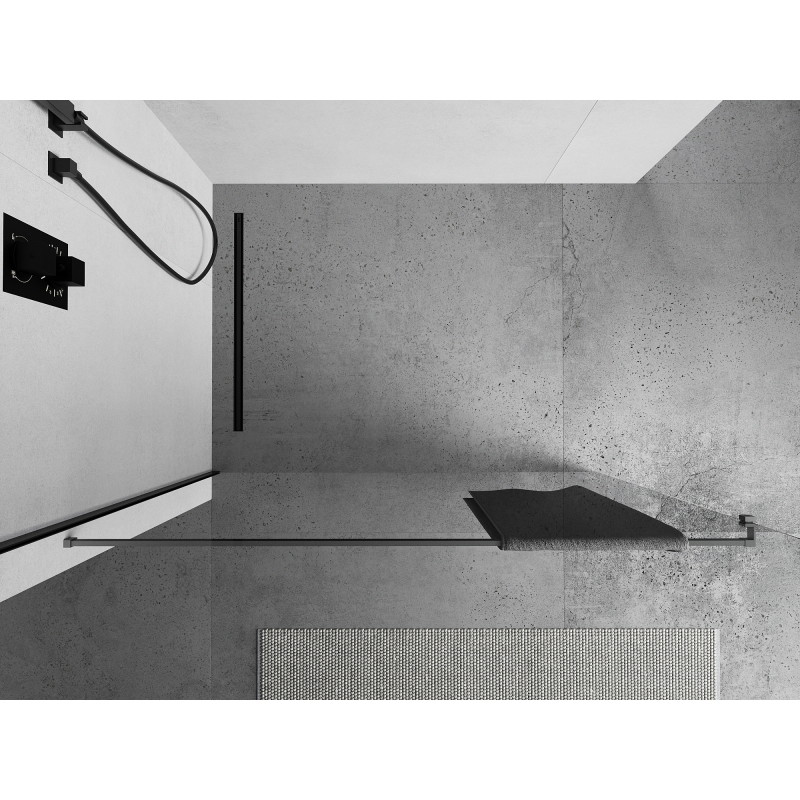 Mexen Uni-R towel rail for shower screen, gun metal - 800-06-95