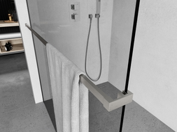 Mexen Uni-R towel rail for shower screen, brushed nickel - 800-06-97