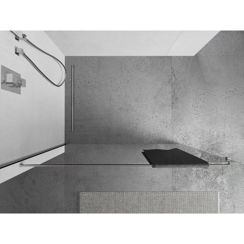 Mexen towel rail for shower wall, brushed nickel - 800-06-97