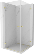 Mexen Lunar-B Duo shower enclosure hinged 80 x 80 cm, transparent, brushed gold - 832-080L-080P-55-00