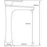 Mexen Axel high black washbasin faucet - 73810-70