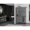Mexen Kioto+ shower wall with shelf Walk-in 80 x 200 cm, graphite, black - 800-080-121-70-40