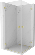 Mexen Lunar-B Duo Shower Enclosure Swing 100 x 100 cm, Transparent, Brushed Gold - 832-100L-100P-55-00