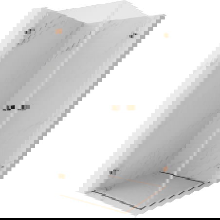 Mexen Lunar-B Duo shower enclosure swing 70 x 70 cm, transparent, rose gold - 832-070L-070P-60-00