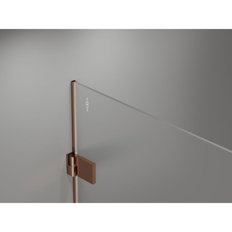 Mexen Lunar-B Duo hinged shower cabin 75 x 70 cm, transparent, rose gold - 832-075L-070P-60-00