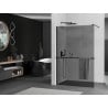 Mexen Kioto+ shower wall with shelf Walk-in 100 x 200 cm, graphite, black - 800-100-121-70-40
