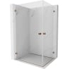 Mexen Lunar-B Duo 90 x 75 cm Hinged Shower Enclosure, Transparent, Rose Gold - 832-090L-075P-60-00