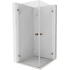 Mexen Lunar-B Duo Hinged Shower Enclosure 85 x 85 cm, Transparent, Rose Gold - 832-085L-085P-60-00