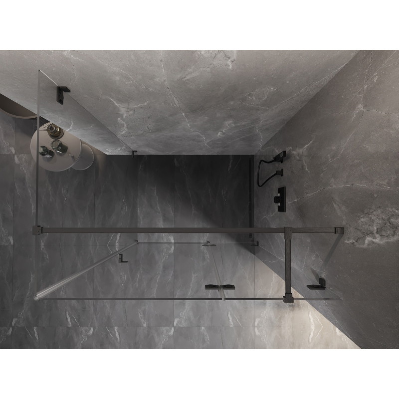 Mexen Lunar T right-hinged shower enclosure 135 x 120 cm, transparent, brushed gun gray - 834T-135-120-66-00-P