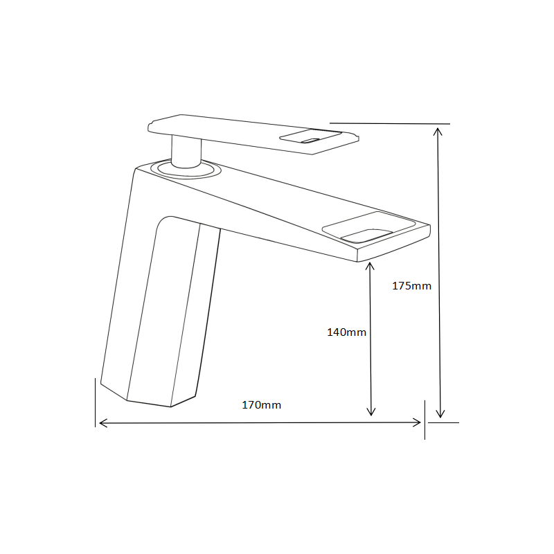 Mexen Topaz washbasin faucet, black - 73900-70