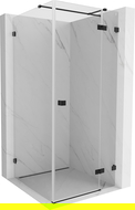 Mexen Lunar T shower enclosure right hinge 110 x 110 cm, transparent, black - 834T-110-110-70-00-P